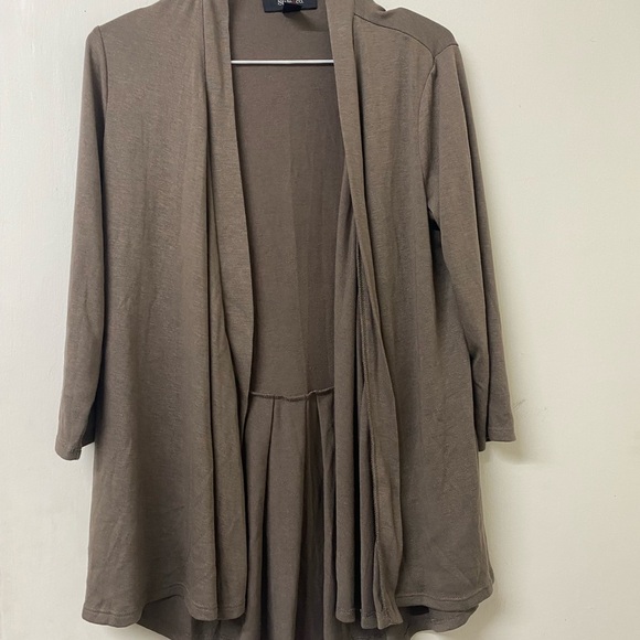 Style & Co Brown Open Front Cardigan - Picture 2 of 12